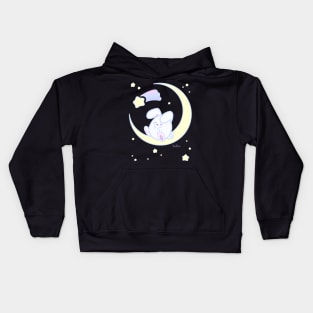 Bun Bun Sleeping on the Moon Kids Hoodie